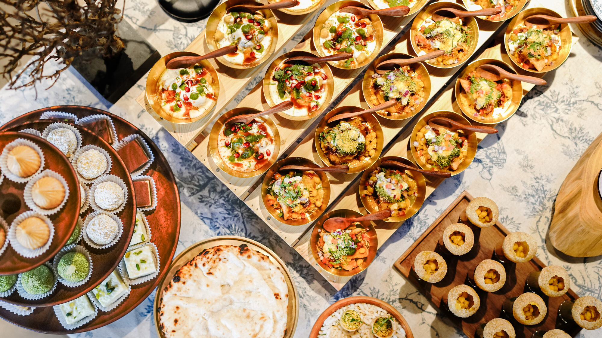 A Marigold catering spread set for service
